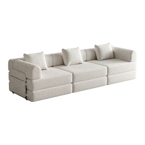 Canapé-lit 2-en-1 — Avec rangements dans les accoudoirs, triple support en métal et multiples options de configuration (1/4)