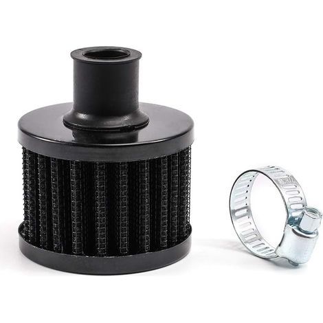 Filtres à huile à Air de moto d'interface universelle filtre d'admission d'air froid de voiture 12mm reniflard de carter de Turbo d'évent (Noir) (1/4)