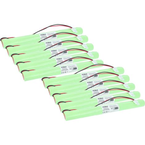 vhbw 10x Akku Ersatz für BAES 329045490 für Fluchtweg, Notfallbeleuchtung (1600 mAh, 7,2 V, NiCd)