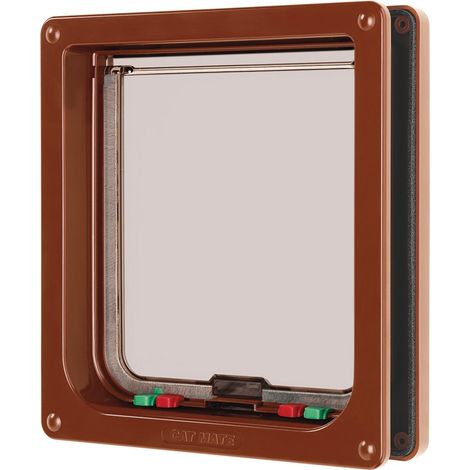 Marron - Cat-mate Grande porte basculante pour chats ou petits chiens en deux couleurs