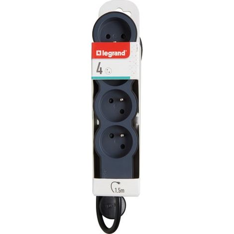 Mehrfachsteckdose Fb 4x2p+t Standard 1,5 m 1 mm² Schwarz - Legrand