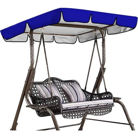 Voile de remplacement pour balançoire de jardin universelle, housse imperméable anti-pluie, tonnelle de protection pour siège suspendu, taille 195x125x15 cm, couleur bleue (1/4)