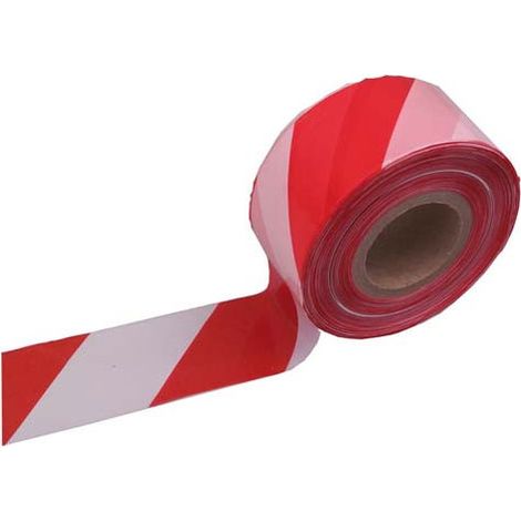 Cinta de Balizamiento 589BRCS – Polietileno Rojo/Blanco, Doble Cara, 80 mm de Ancho x 500 m de Largo, Señalización de Seguridad