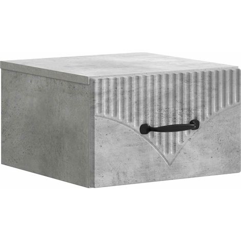 Wall-Mounted Bedside Cabinet Concrete Grey 34.5 x 33 x 20 cm vidaXL