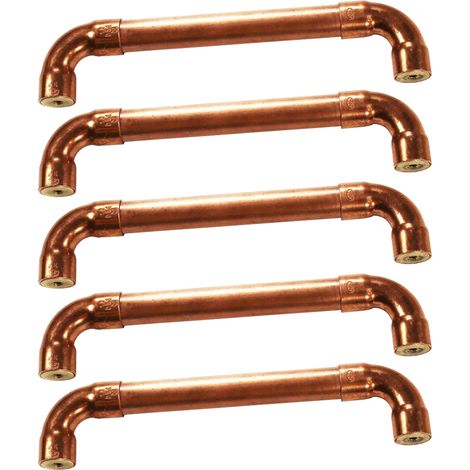 Lot de 5 Poignées en matière Cuivre - Entraxe 160 mm - Ø12 - Arcanaute (1/4)