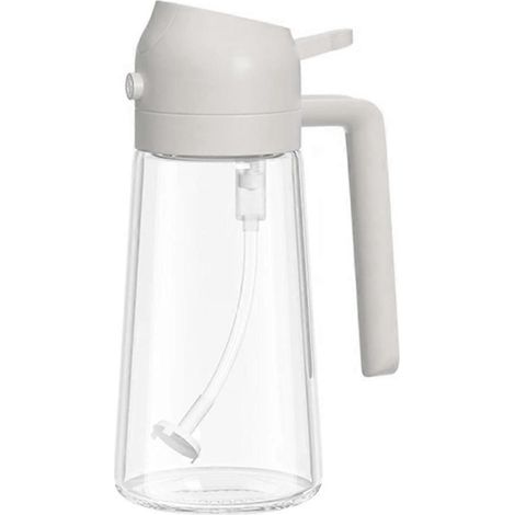 2 en 1 distributeur d huile et huile Sprayer About 16Oz verre huile Spray distributeur bouteille pour Cuisine blanc (1/5)