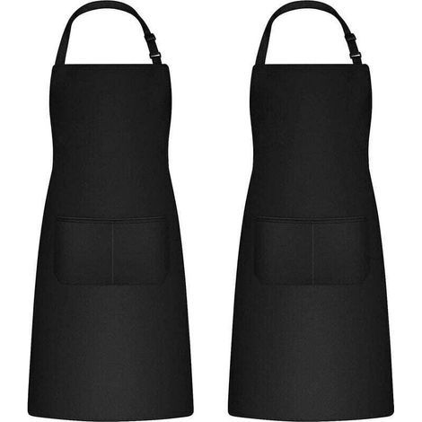 2 Pièces Tabliers de Cuisine pour Homme Femme, Tablier de Ménage Tabliers Porte-Outils avec 2 Poches pour Barbecue, Tablier Jardinier Adultes Ajustable pour Jardinage (1/5)