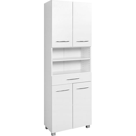Hochschrank BERGAMO-03, weiß, B x H x T ca.: 60 x 185 x 35cm (1/3)