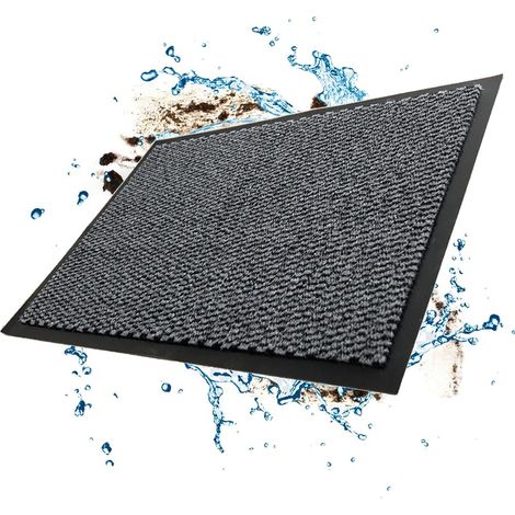 1 Tapis Entrée 120x80cm, Antidérapant, Absorbant, Synthétique, Intérieur Extérieur