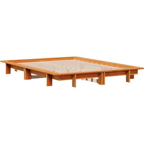 Estructura de cama sin colchón madera maciza marrón 135x190 cm vidaXL (1/4)