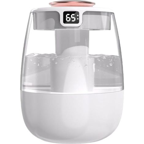 1 umidificatore d'aria con riempimento dall'alto, umidificatore a nebulizzazione USB, 20dB, 3 modalità, umidificatore per camera da letto con display della temperatura (1/5)