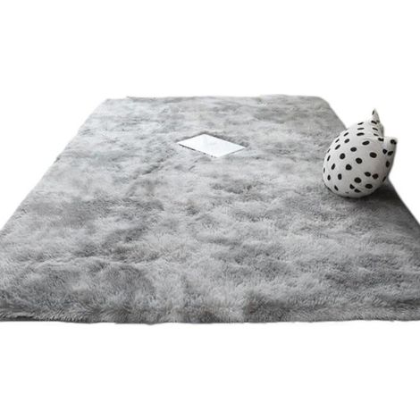 Tapis shaggy moderne 120x160cm, gris clair, antidérapant, pour salon et chambre (1/3)