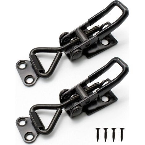 2 Stück verstellbare Kniehebelklemmen, Stahl-Verschlussclip, hohe Tragkraft bis 100 kg/220 lbs, für Schränke, Koffer, Kommoden