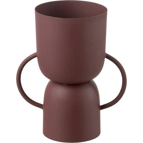 Vase Coupe en Métal "Lise" 23cm Bordeaux
