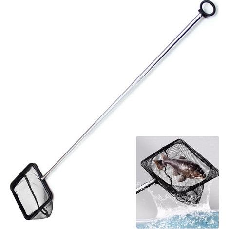Aquarium Net, Telescopic Handle 21-40cm, Fine Nylon Mesh, Stainless Steel, For Fish Tanks and Shrimp (1/5)