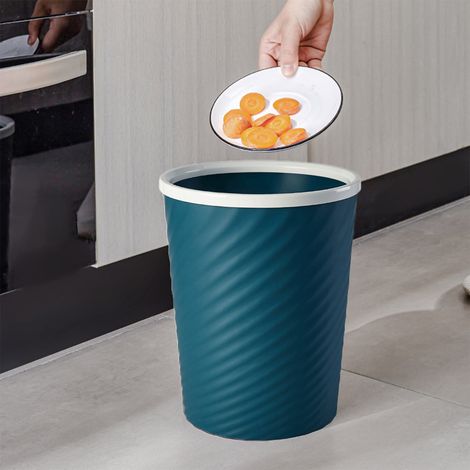 Poubelle - Plastique - Anneau De Pression - Pour Cuisine Salle De Bain Bureau Garage - Vert - 25 X 20 Cm - 1 Pièce (1/5)