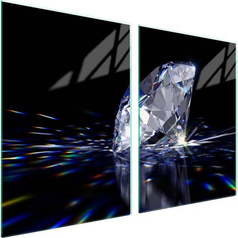 Plaque de protection en verre pour poêle 2x45x52 Diamant (1/5)