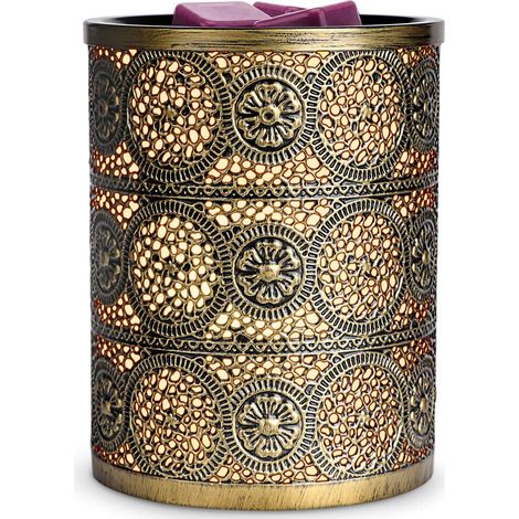 ZOLGINAH Brûleur Cire Parfumée Électrique, Lampe à Parfum en Métal, Veilleuse Chauffe-Parfum, Brûleur à Huile de Parfum de Fondoir de Réchaud en Métal pour La Chambre de Bureau à Domicile (1/5)