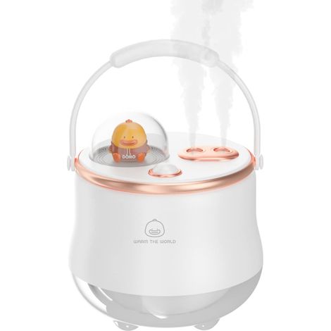 Humidificateur portable mini 400 ml avec double jet réglable, idéal pour la chambre, le bureau, la maison, blanc. (1/5)