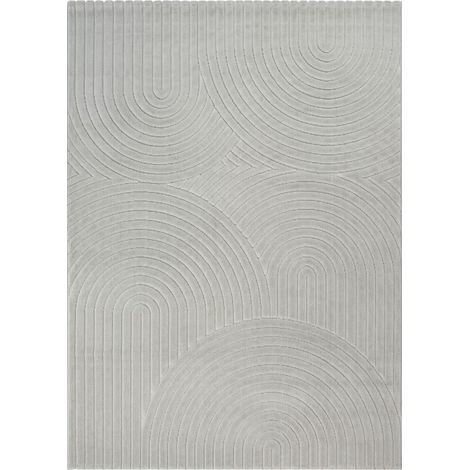 Tapis intérieur extérieur Gris 80x150 LYN14 ARC6EL ton sur ton en relief (1/5)