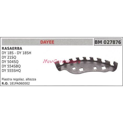 Placa de ajuste de altura DAYEE cortacésped DY 18S 027876