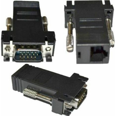 TrAdE Shop Traesio - Adattatore Da Vga Maschio A Rj45 Lan Vga-lan Connettore Monitor Computer -