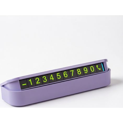 Targhetta di parcheggio retrattile in metallo fosforescente, modello viola (1/5)