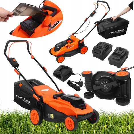 Cortacésped inalámbrico 2x 20V/6Ah 50L 43 cm 3200 RPM Kraft&Dele (1/5)