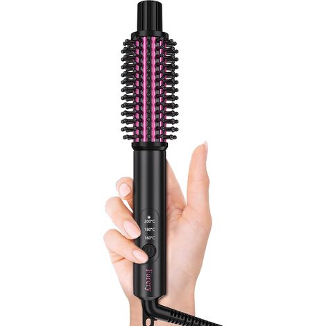 25mm Mini Heating Brush, 3 Adjustable Temperatures, Thermal Brush for Soft Curls and Quick Touch Ups, Compact Bi-Voltage Curling Iron for Short to Medium Long Hair, Travel (1/5)