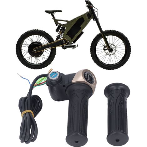 36V-72V LCD-Fahrradschlossgriff (mit 2 Schlüsseln) + Lenkerschutz + Alarm + 2 Fernbedienungen für Elektrofahrrad/Elektroroller (Fernbedienungen mit integrierten Batterien) (Batterien im Lieferumfang e (1/5)