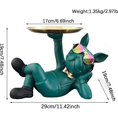 Statue et autre objet décoratif Bouledogue Français Sculpture Statue Décoration de Bureau (Casual Bulldog Noir) - Le noir (1/4)