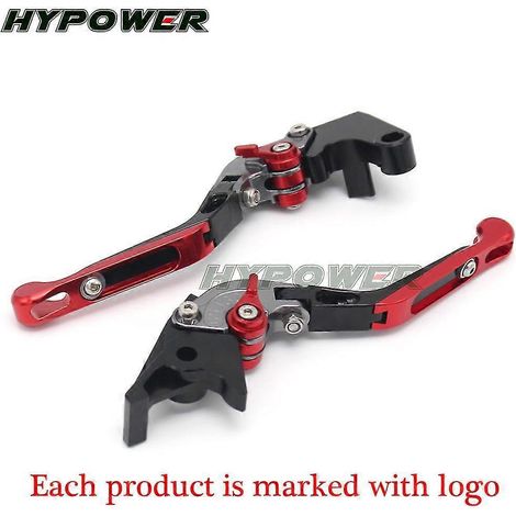 Leviers de frein et d'embrayage pliables, extensibles et réglables pour motos Aprilia Cafe150, Cafe 125, Cafe150/125 RS4 125 (2006-2017) - Noir et rouge (1/5)