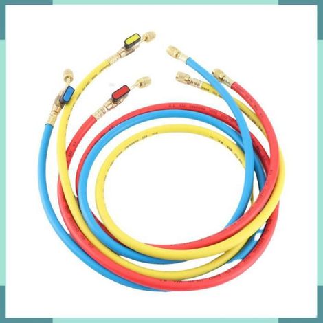 3 Tuyaux de charge, Haute pression 500 PSI, Raccords 1/4 pouce, Compatible R12 R22 R502, Pour climatisation automobile (1/5)