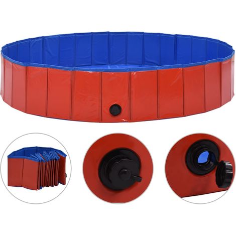 vidaXL Faltbare Hundepool Rot 160x30 cm PVC