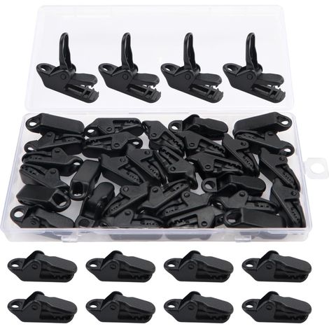 DOLASO 30 Stück Planen-Clips, Markisen-Clips, Kunststoff-Zelt-Zelt-Clips, Zelt-Clip, für Camping-Überdachung, schwarze Planen-Clips, Markisen für Outdoor-Aktivitäten (1/5)