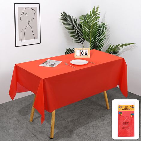 Nappes rectangulaires jetables en plastique (lot de 12) pour fêtes, événements et mariages, pour usage intérieur et extérieur, 274 x 137 cm (1/5)