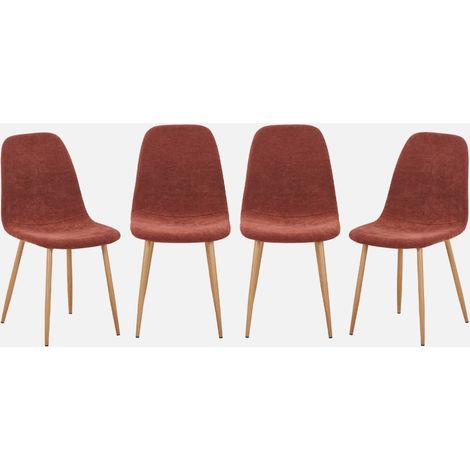 Set di 2 sedie decorazione legno e tessuto (1/5)