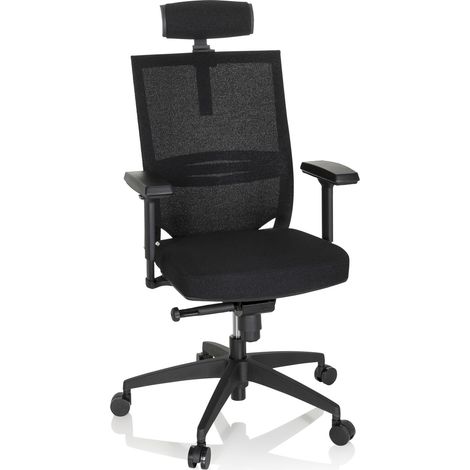 Bürostuhl / Chefsessel PORTO MAX HIGH I Stoff schwarz hjh OFFICE