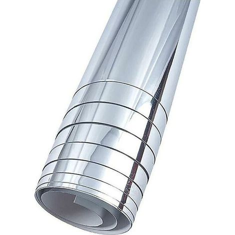 Rouleau miroir flexible autocollant 50cm x 200cm – Décoration murale argent – Application facile sur surfaces lisses (1/5)