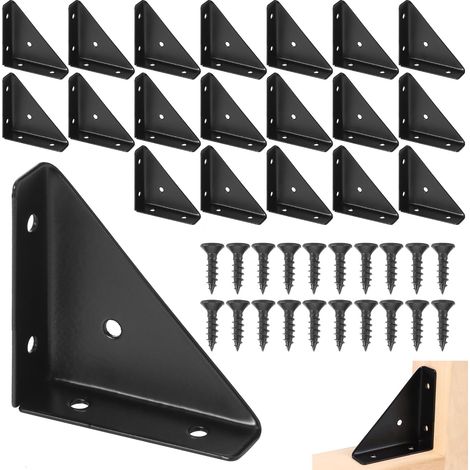 20 Pièces Equerre Etagere Murale, 6565 mm Supports à Tablettes Flottantes en Triangle, Support D'étagère, Support d'Angle étrier pour étagères, Noir (1/5)