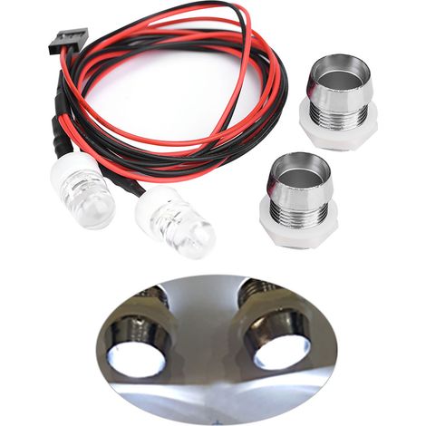 Lot de 2 phares LED de 20 mm pour voiture RC de drift (lumière blanche n° 20) (1/5)