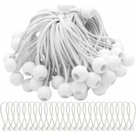 Confezione da 50 corde elastiche con palline Corde elastiche Palline elastiche pour tendon, tendon, striscioni e teloni, 15 cm (1/5)