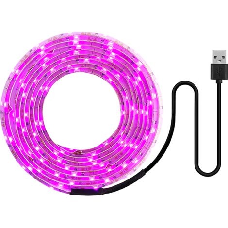 Bande LED de croissance à spectre complet USB 1 m, LED SMD 2835 DC5V, pour semis, fleurs, serres, légumes d'intérieur et jeunes plants. (1/5)