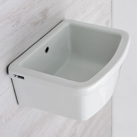 Vasca lavatoio / pilozzo in ceramica 47x40 con Sifoneria (1/5)