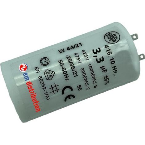Ducati Energia – Condensateur 3,3µF pour moteur de volet roulant 10 Nm – Cosses Faston 2.8 mm – Durée de vie 10 000 heures – Compatible SOMFY et SIMU (1/3)