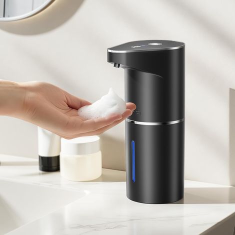 Distributeur automatique de savon mousseux, distributeur mural sans contact, réglable sur 3 niveaux,avec capteur de mouvement par infrarouges,350ml (1/5)