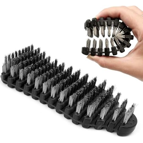 Brosse de Nettoyage pour haltère pour entraînement de Force, Barre de Poids et Sauvetage, dissolvant de Craie, Poils durs moletés en Fil d'acier, kit de Nettoyage électrique, Accessoires pour (1/5)