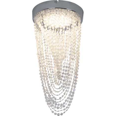 Lampadario LED plafoniera plafoniera lampada in cristallo, sospensione in cristallo cromato, 12W 910lm 3000K, PxH 20x34 cm (1/5)