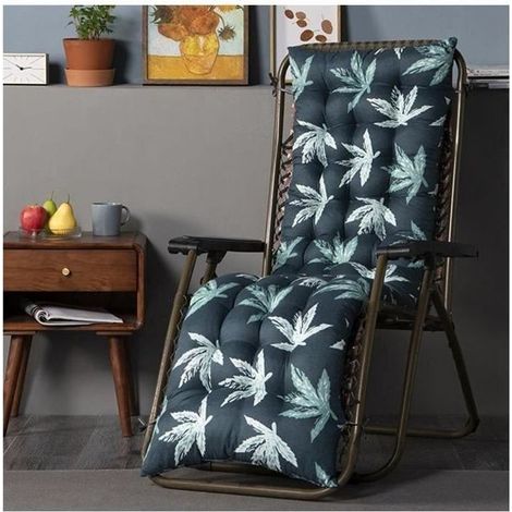 Coussin Bain de Soleil Jardin Pliable Anti-Dérapant - Marque - Modèle - Epais Confort - 48x170cm - Vert