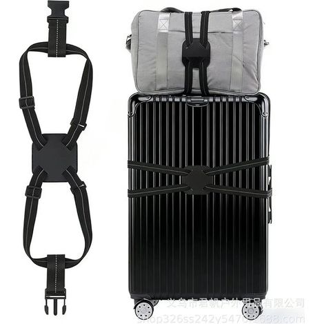 2 cinghie per valigie – Cinghia elastica regolabile per valigie – Aggiungi facilmente e in sicurezza un bagaglio extra durante il viaggio (1/3)